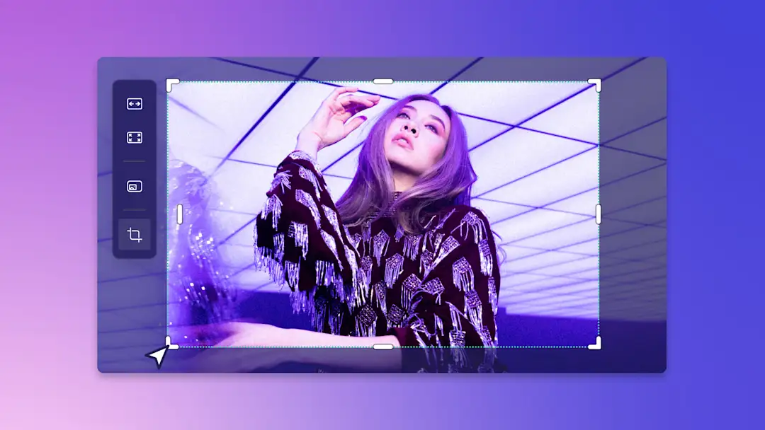 An image of a user freehand cropping a video.