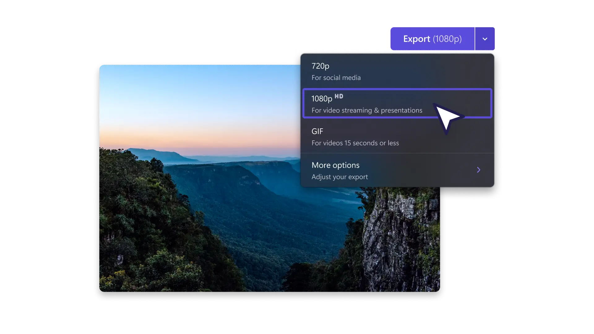 Image of saving a video in high quality in Clipchamp